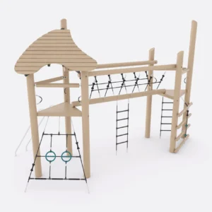 Игровой комплекс с башней и переходом из робинии арт. SHLG0004