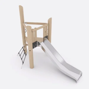 Игровой комплекс с горкой из робинии арт. SHLG0005