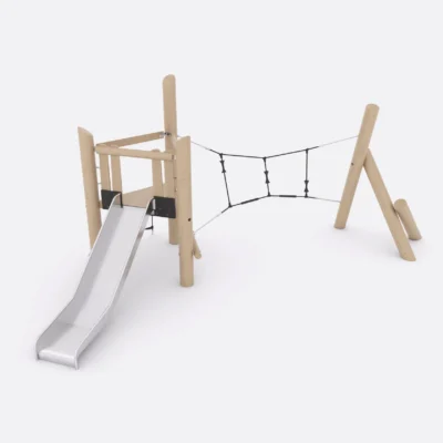 Игровой комплекс с горкой и сеткой из робинии, Шелби